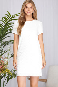 Textured White Dress SS