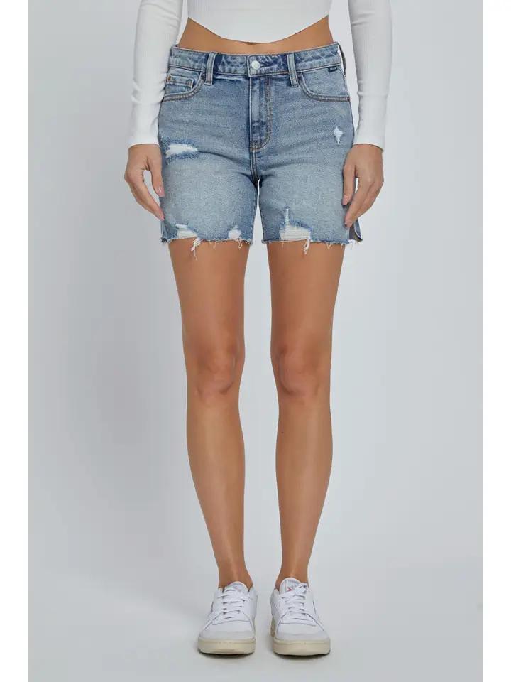 Cello Mid Rise Side Slit Short