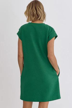 Textured Green Mini Dress EN