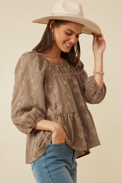 Babydoll Taupe Blouse