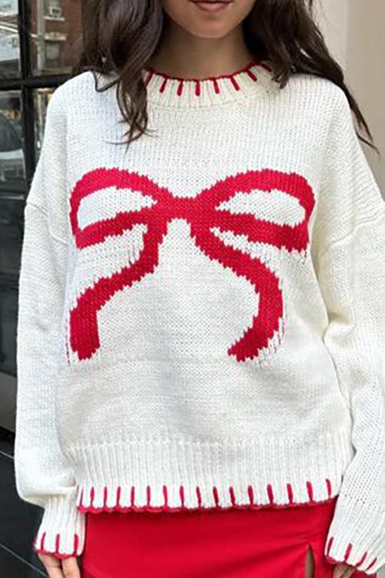 Ribbon Round Neck Sweater