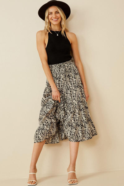 Tiered Midi Skirt