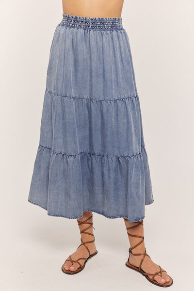 Soft Tiered Maxi Skirt  TR