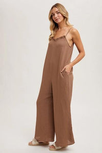 Ruffled Neckline Jumpsuit BI