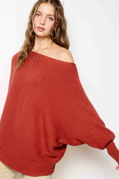 La Miel Dolman Ribbed Sweater