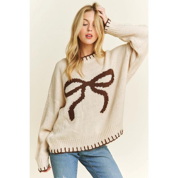 Ribbon Round Neck Sweater