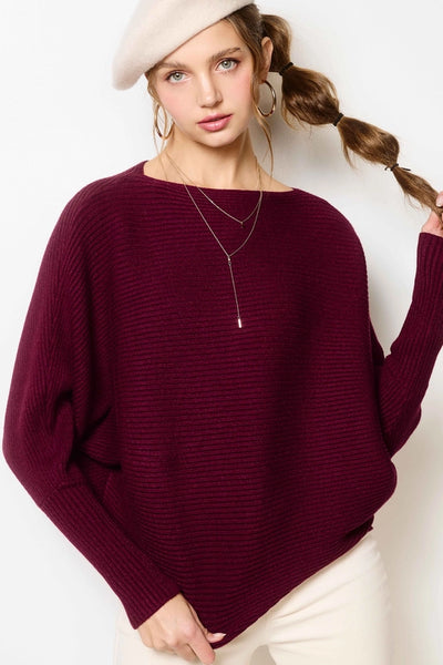 La Miel Dolman Ribbed Sweater