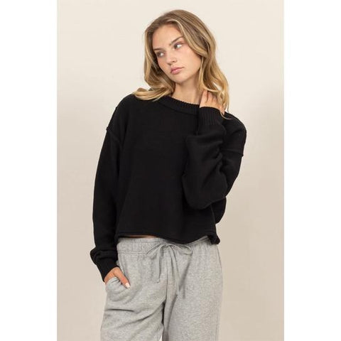 Cropped Oversize Knit Sweater