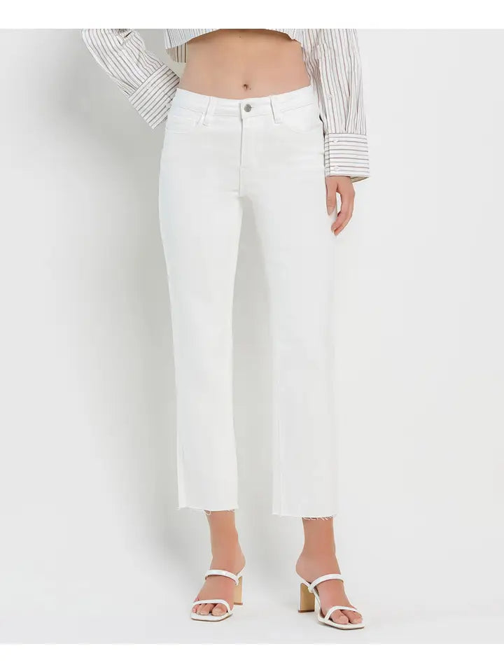 Mid Rise Clean White Jeans