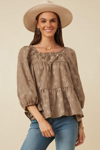 Babydoll Taupe Blouse