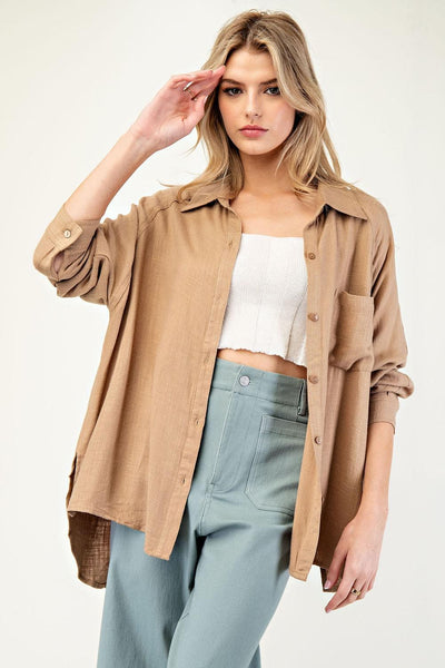 Linen Button Down Top