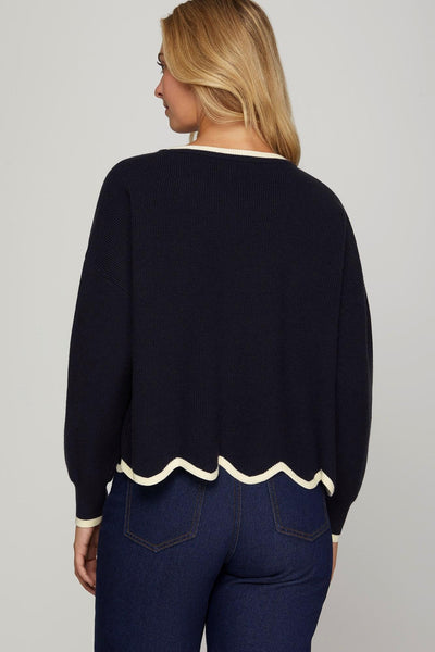 Scalloped Hem Sweater