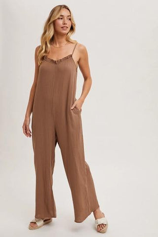 Ruffled Neckline Jumpsuit BI