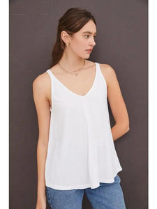 Tawny Vneck Ribbed Tank BC