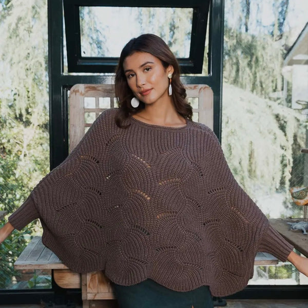 Grace Knit Poncho Sweater LE