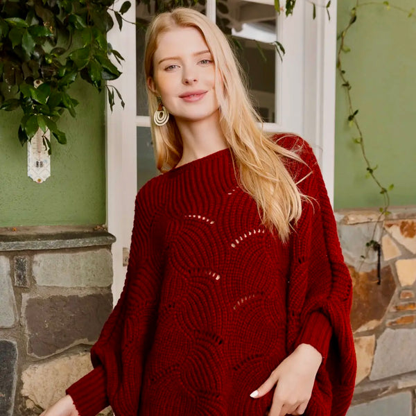 Grace Knit Poncho Sweater LE