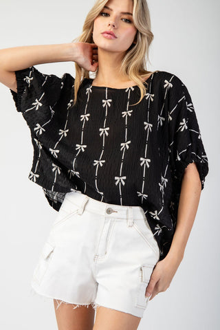 Bow Short Sleeve Top