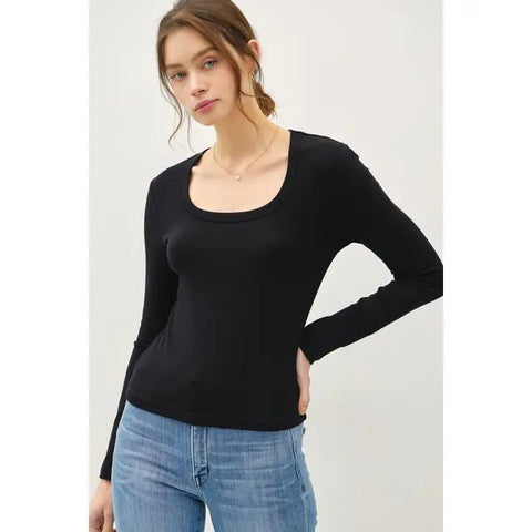 Basic Scoop Neck Long Sleeve