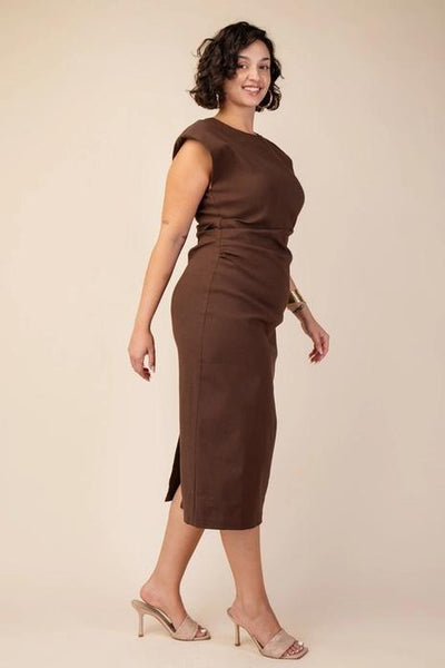 Roundneck Sleeveless Midi Dress