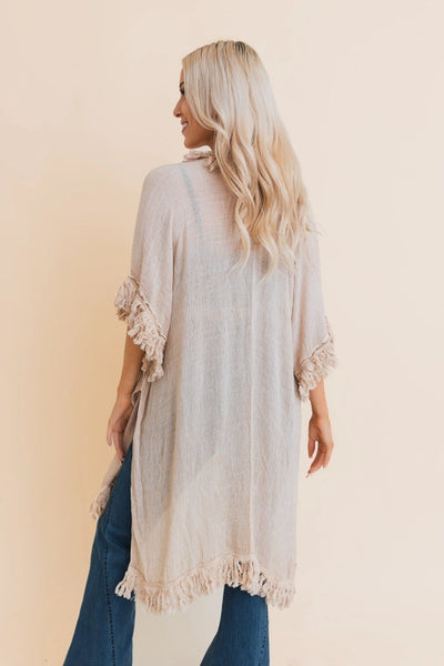 Fringed Ruffle Kimono