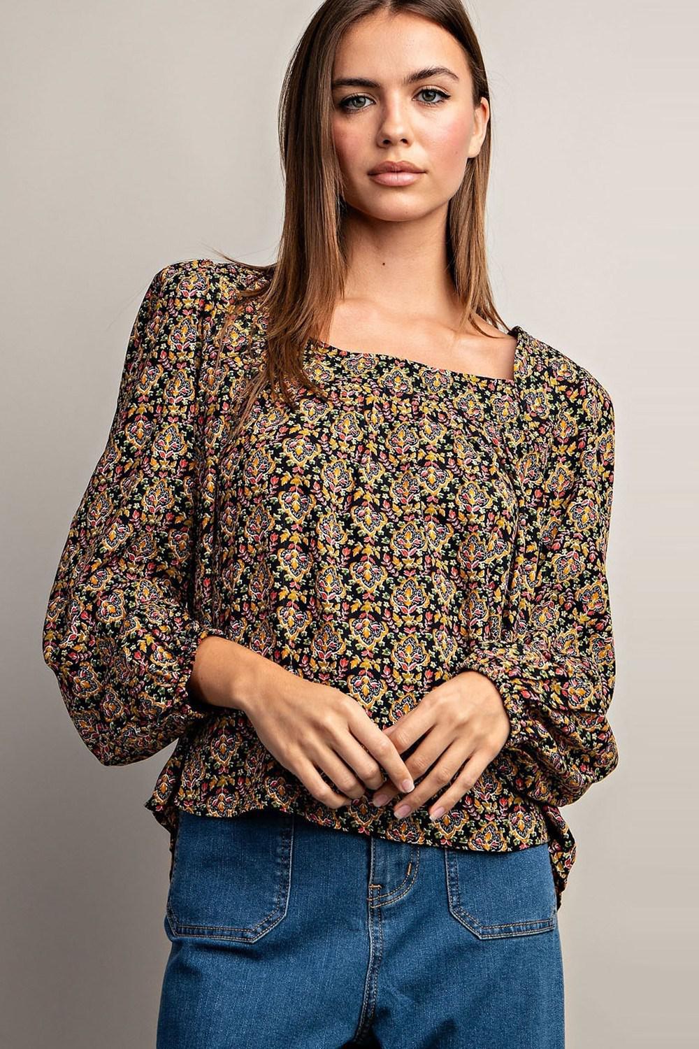 Namaste Vintage Print Blouse