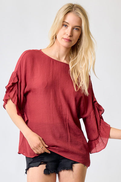 Ruffled Sleeve Blouse DR