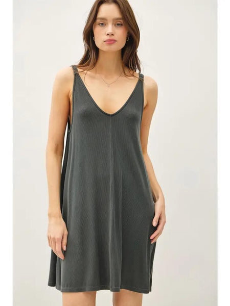 Tawny Vneck Ribbed Dress BC