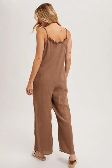 Ruffled Neckline Jumpsuit BI