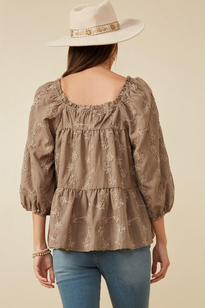 Babydoll Taupe Blouse