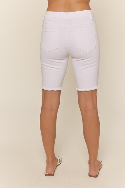 White High Rise Bermuda Shorts TR