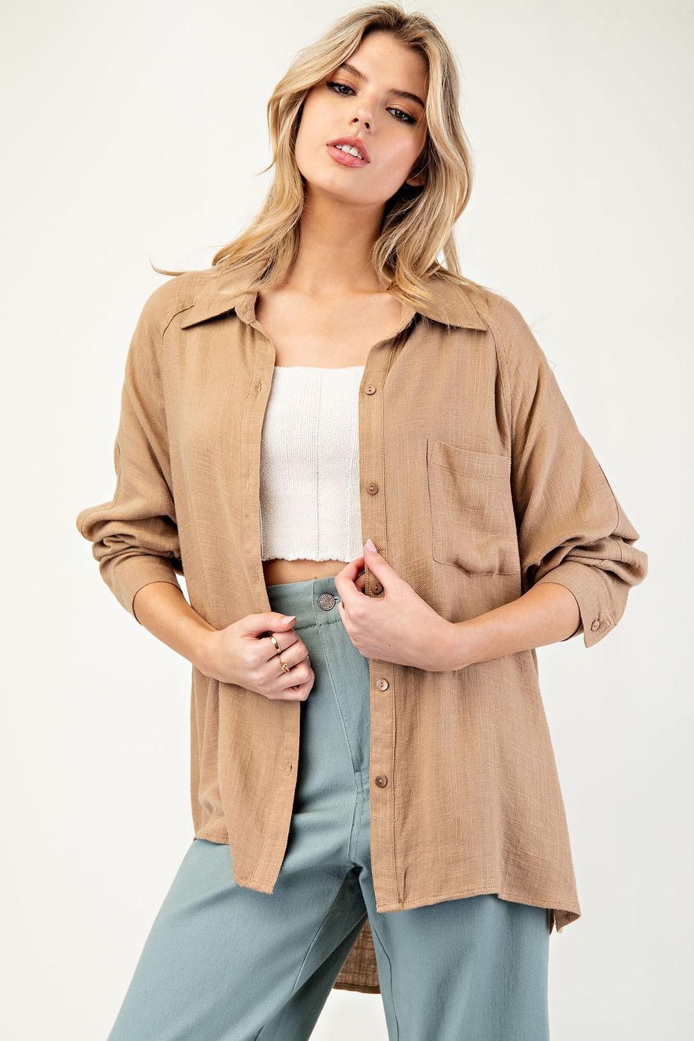 Linen Button Down Top