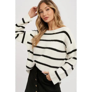 Black and White Stripe Pullover